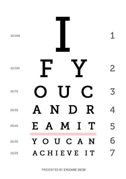 Achieve Dreams: Inspirational Eye Printout